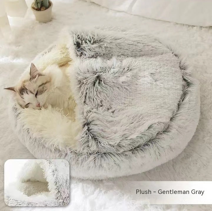 Coussin Moelleux Rond pour Chiens et Chats – Hiver & Confort Absolu