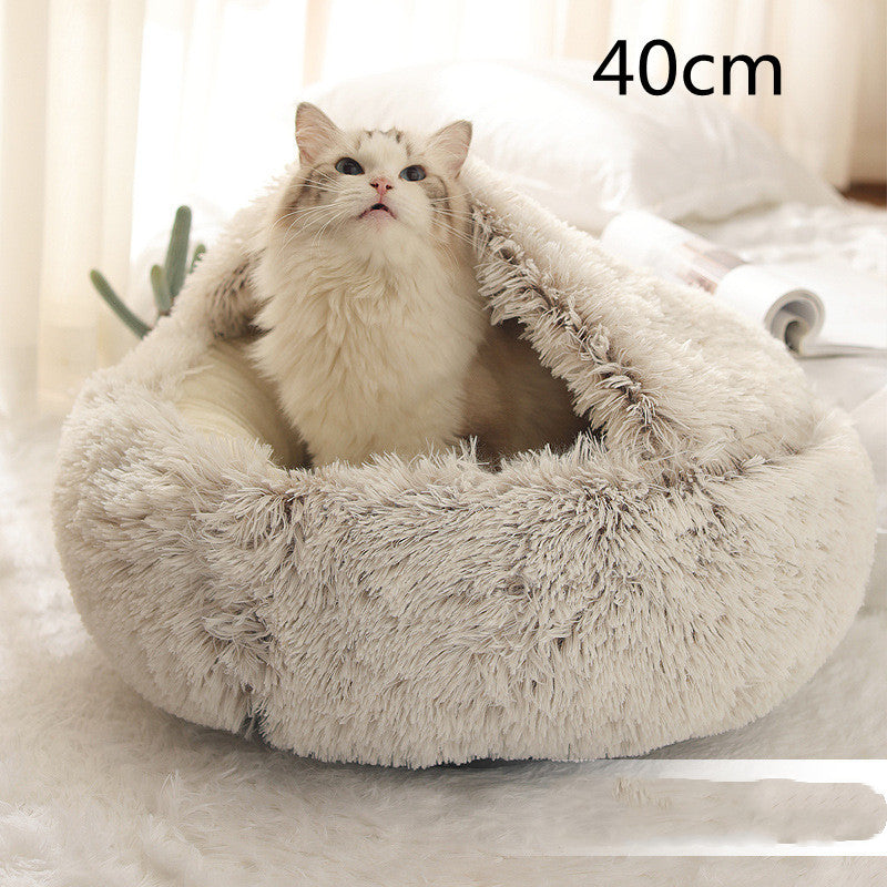 Coussin Moelleux Rond pour Chiens et Chats – Hiver & Confort Absolu