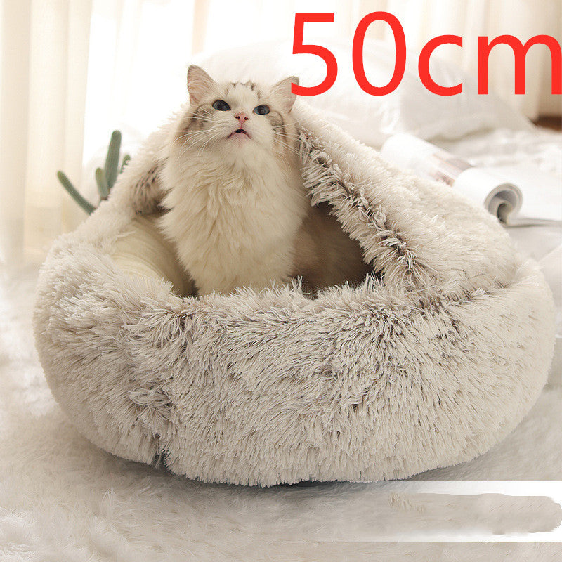 Coussin Moelleux Rond pour Chiens et Chats – Hiver & Confort Absolu