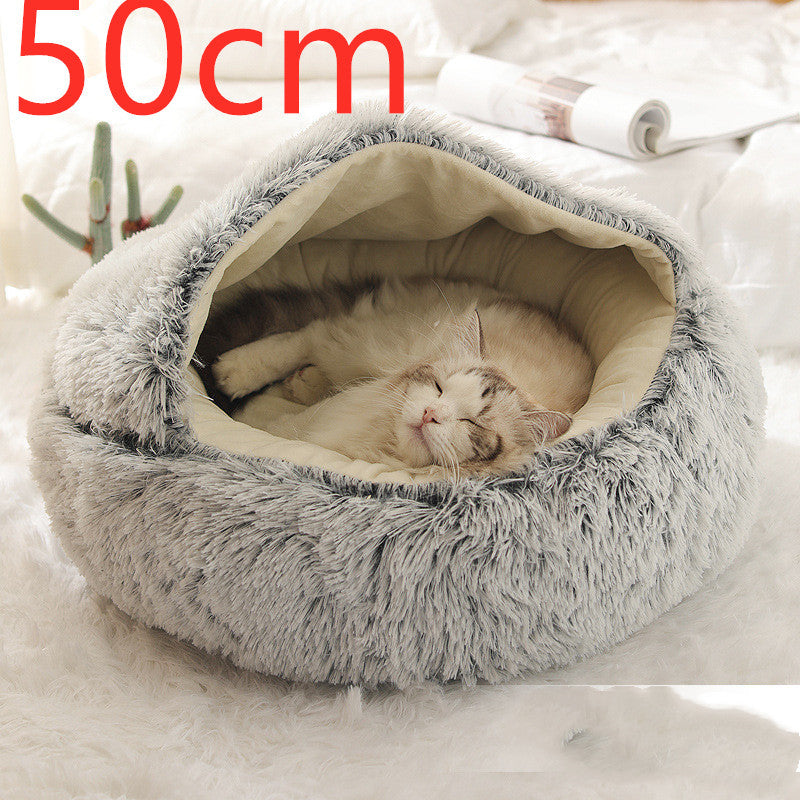 Coussin Moelleux Rond pour Chiens et Chats – Hiver & Confort Absolu