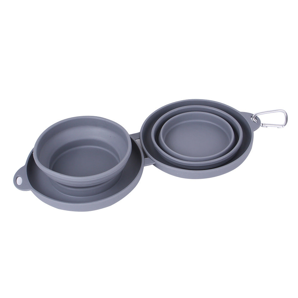 Gamelle Double Pliable en Silicone pour Chiens et Chats