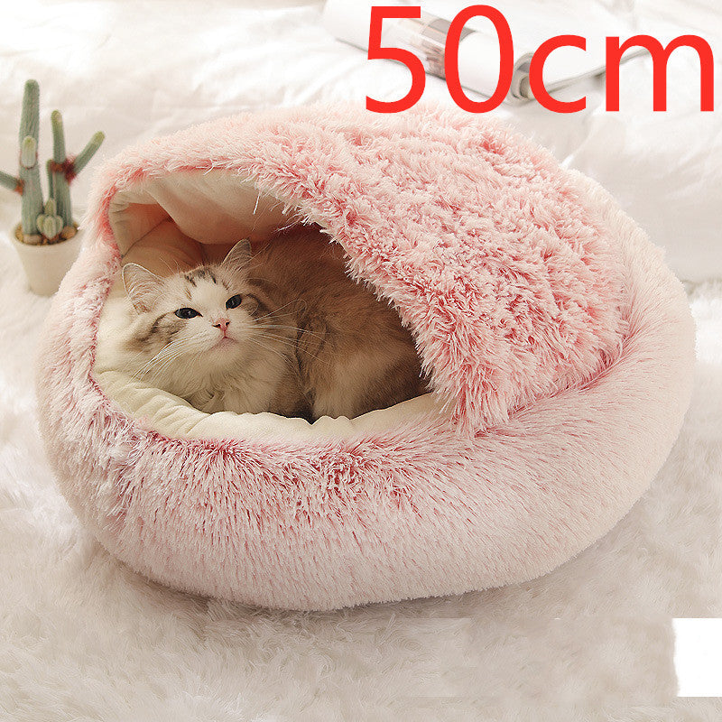 Coussin Moelleux Rond pour Chiens et Chats – Hiver & Confort Absolu