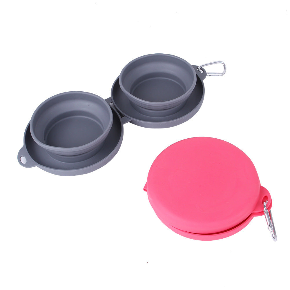 Gamelle Double Pliable en Silicone pour Chiens et Chats
