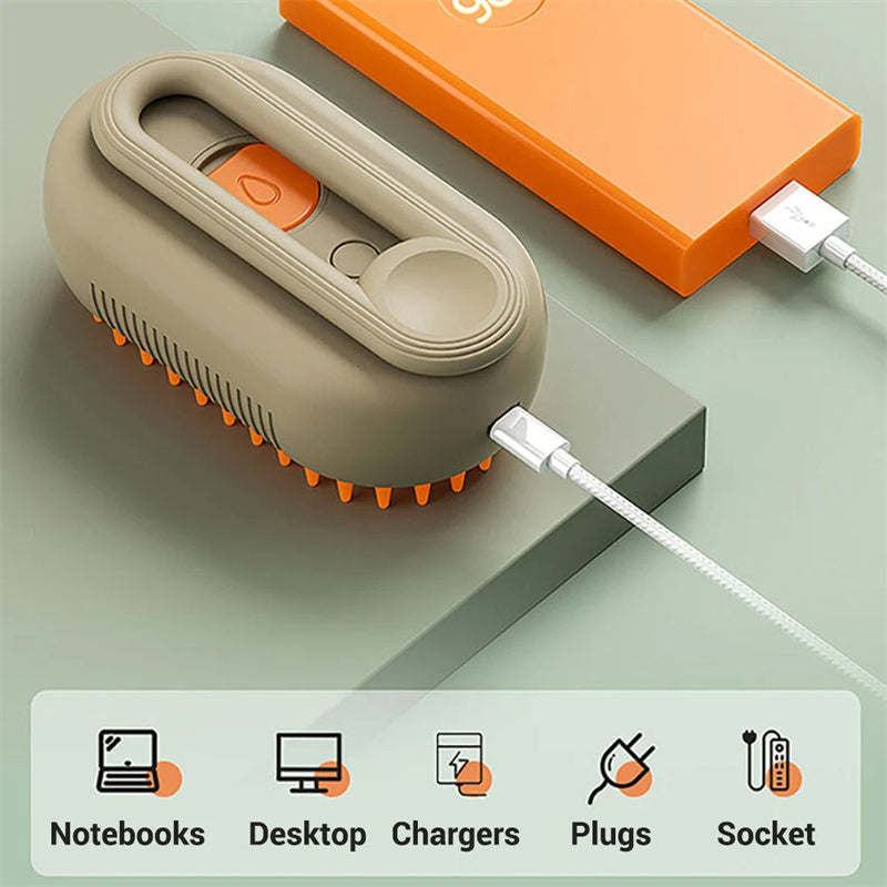 Brosse Électrique 3-en-1 à Vapeur pour Chiens & Chats