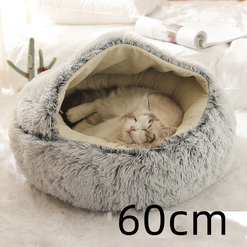 Coussin Moelleux Rond pour Chiens et Chats – Hiver & Confort Absolu