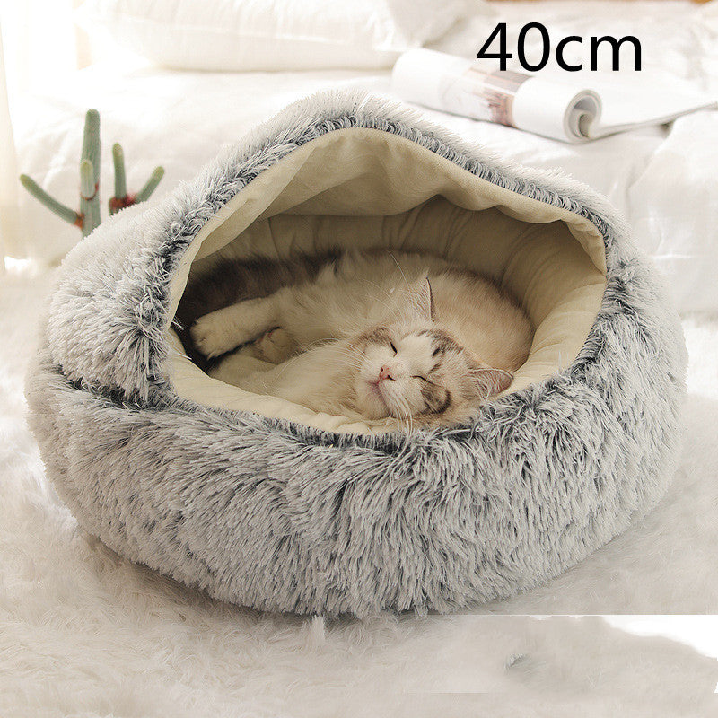Coussin Moelleux Rond pour Chiens et Chats – Hiver & Confort Absolu
