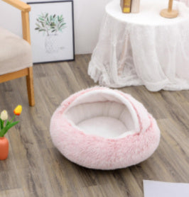 Coussin Moelleux Rond pour Chiens et Chats – Hiver & Confort Absolu