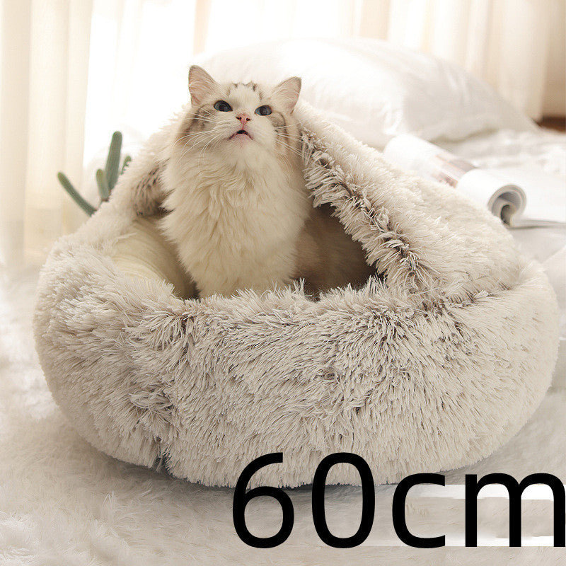 Coussin Moelleux Rond pour Chiens et Chats – Hiver & Confort Absolu