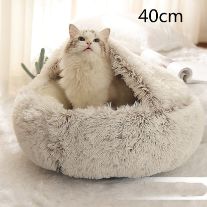 Coussin Moelleux Rond pour Chiens et Chats – Hiver & Confort Absolu