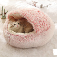 Coussin Moelleux Rond pour Chiens et Chats – Hiver & Confort Absolu