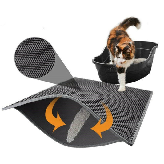 Tapis de Litière Double Couche en Nid d'Abeille – Antifuites & Facile à Nettoyer