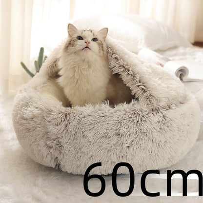 Coussin Moelleux Rond pour Chiens et Chats – Hiver & Confort Absolu
